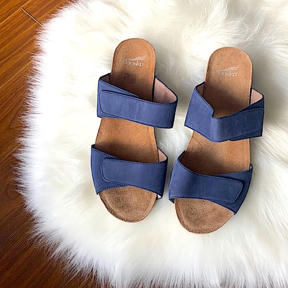 DANSKO Vienna Slide Sandal Women’s Shoe Comfortable Walking Blue Shoes